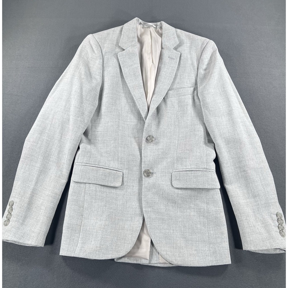 Boohoo Man Mens Size 34 Light Gray Blazer Suit Jacket Sport Coat Slim Fit Luxury